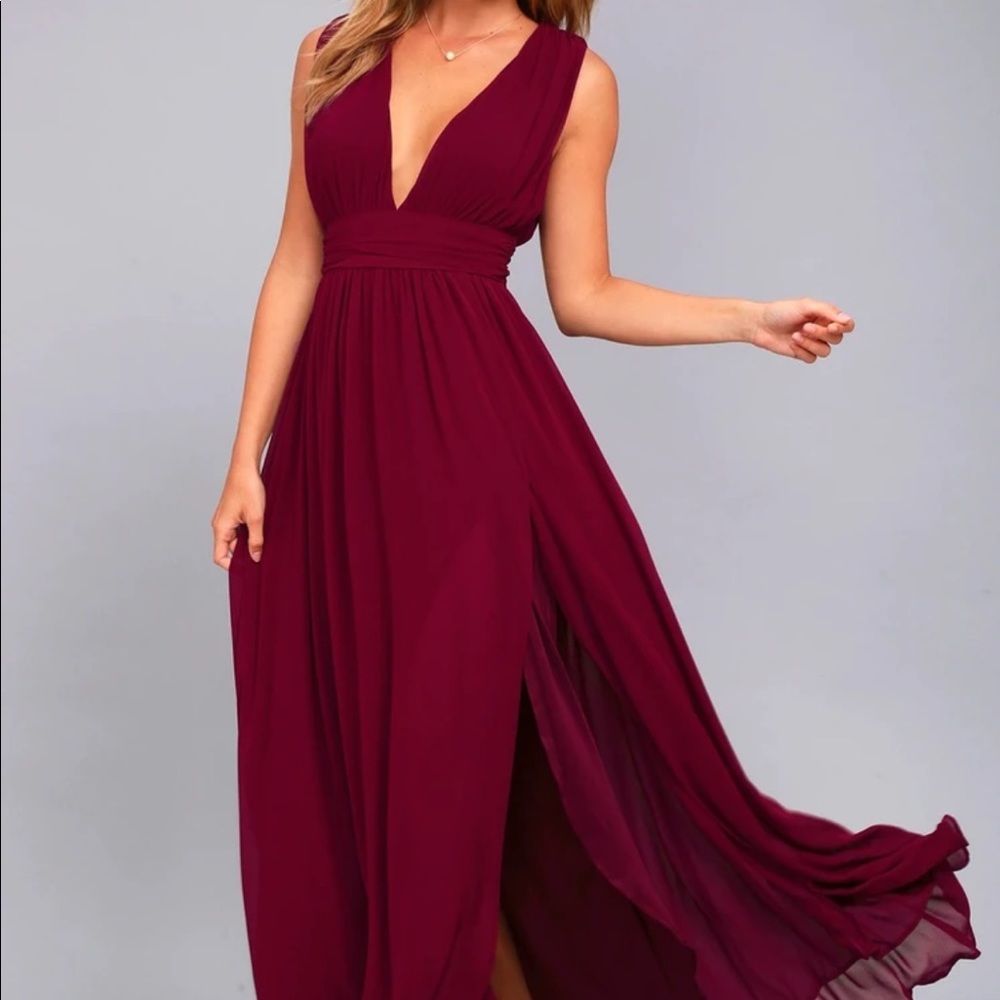 Lulu burgundy maxi dress